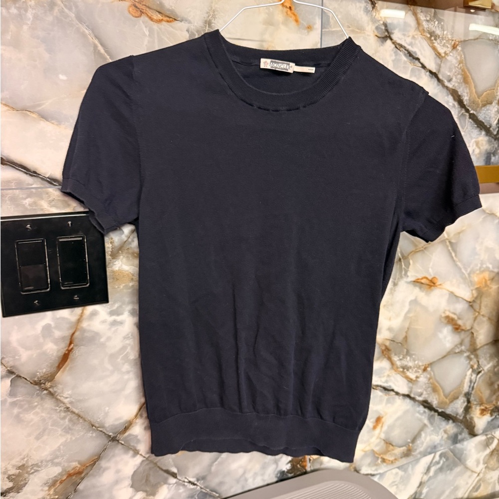 Moncler maglia tricot  Dark Blue Short Sleeve Tee